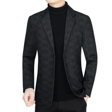 代发花公子男装春季新款欧版休闲西装修身中年西服单西男上衣外套