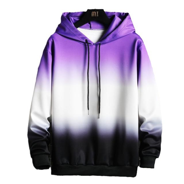 Venta directa de fábrica hombre talla grande suelto cómodo suéter delgado degradado popular estilo de calle con capucha MC11