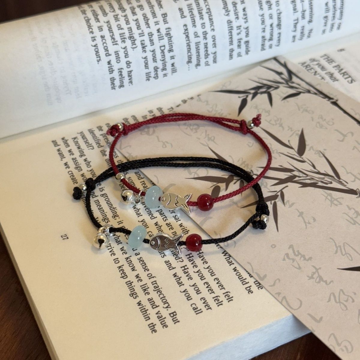 Loveable Fish Yuelong Gate Bell Bracelet Shore Red Rope Koi Couple's Best Friend Hand Rope Chinese Style Woven Transporter Bracelet