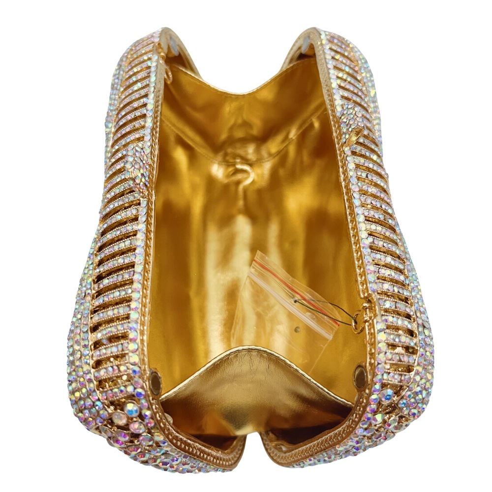 Bolsa de arco transfronterizo con diamantes bolsas de cena de boda cadenas de diamantes flash bolsas de mano bolsas de banquete