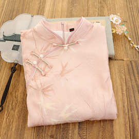 俏娘鱼粉色碎花淑女旗袍2025年春季新款短袖改良新中式日常年轻款