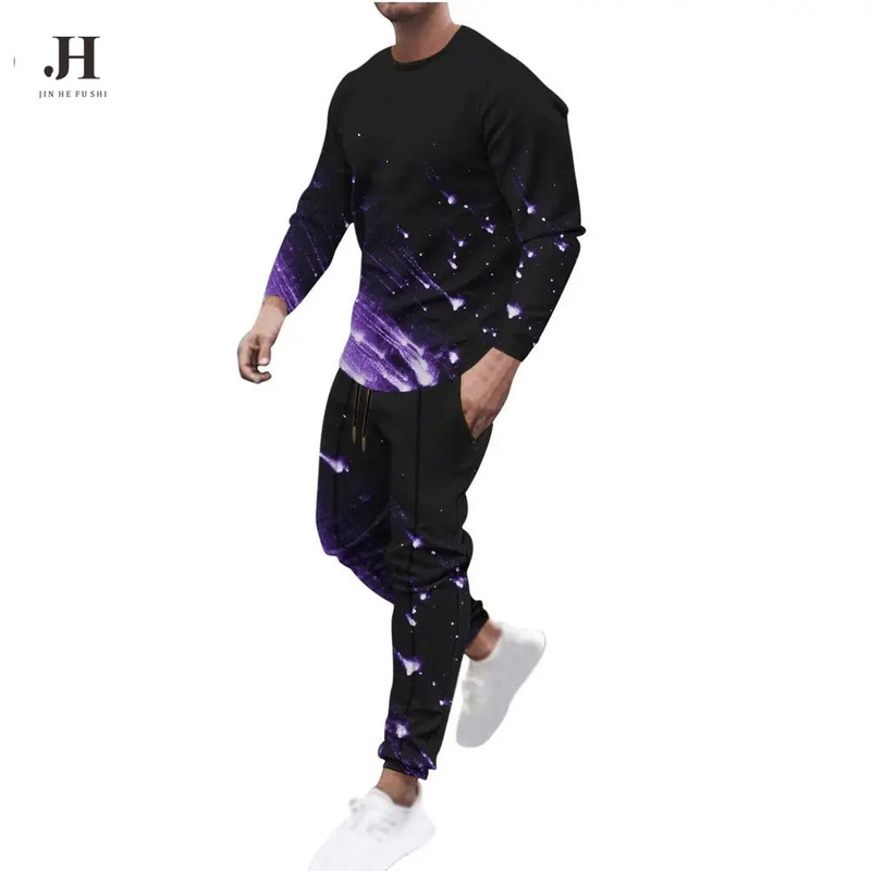 2025 Custom Casual Crew Neck Sweatshirts High Quality Heavyweight Two Piece Suit Unisex Gym Set