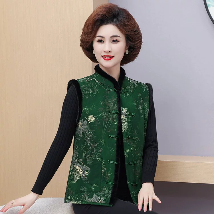 Keep warm vest, Chinese style, for middle age