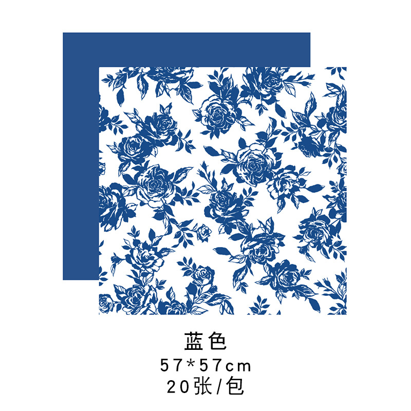 Huaxi Qixi historia del día de San Valentín rosa impresa película impermeable red papel de embalaje de flores ramo de flores papel de embalaje floral