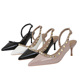 859-6 European and American style minimalist fashion sexy nightclub thin heel high heel shallow mouth pointed rivet hollow female sandals