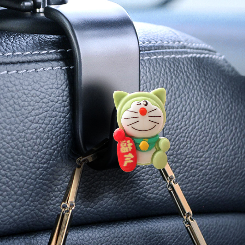 Gancho de coche de dibujos animados jingle cat coche respaldo de silla multifunción gancho de almacenamiento decoración creativa gancho de coche bricolaje