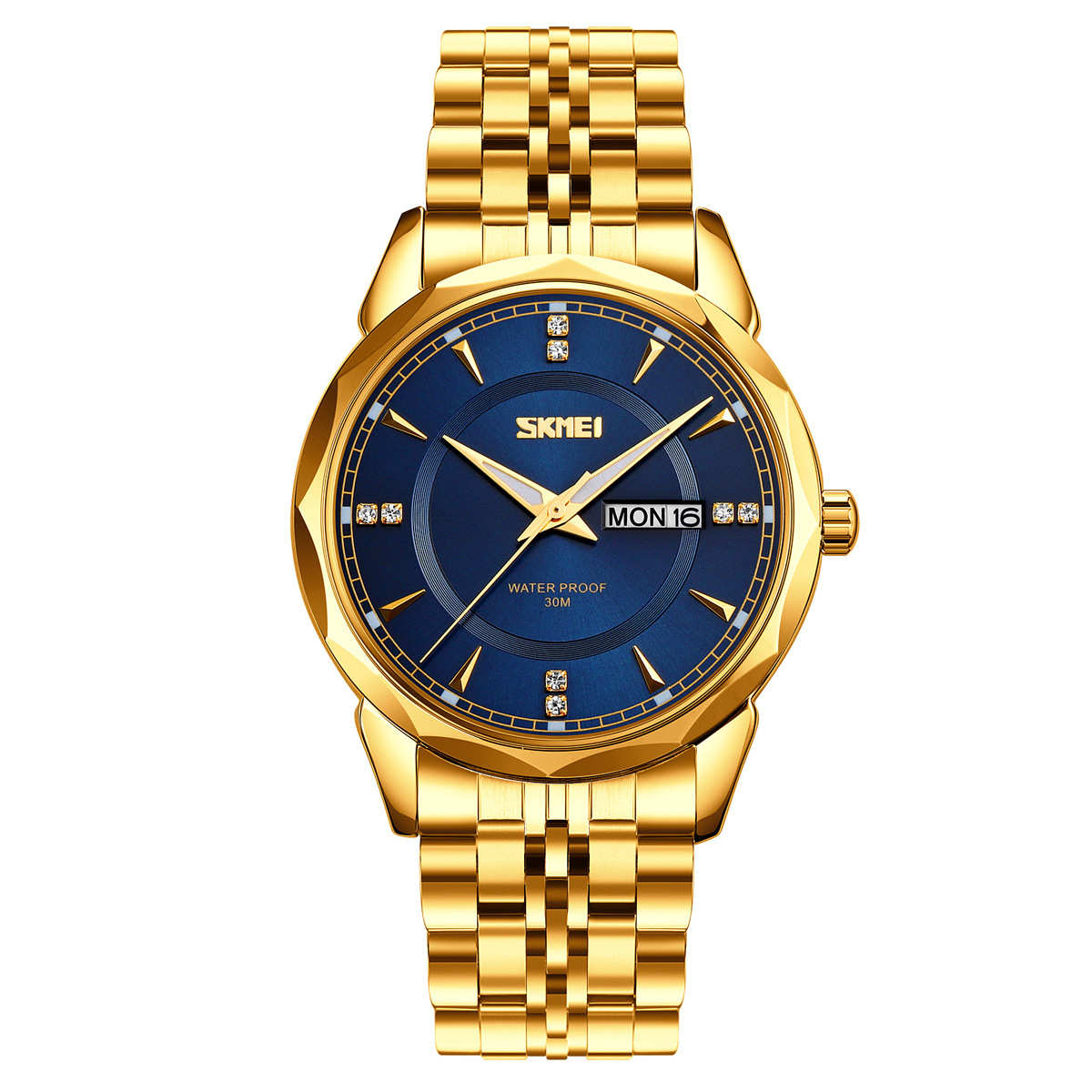 Reloj de cuarzo para hombres, reloj de negocios, reloj de moda, calendario de hombres, reloj de acero impermeable, nocturna, reloj transfronterizo al por mayor