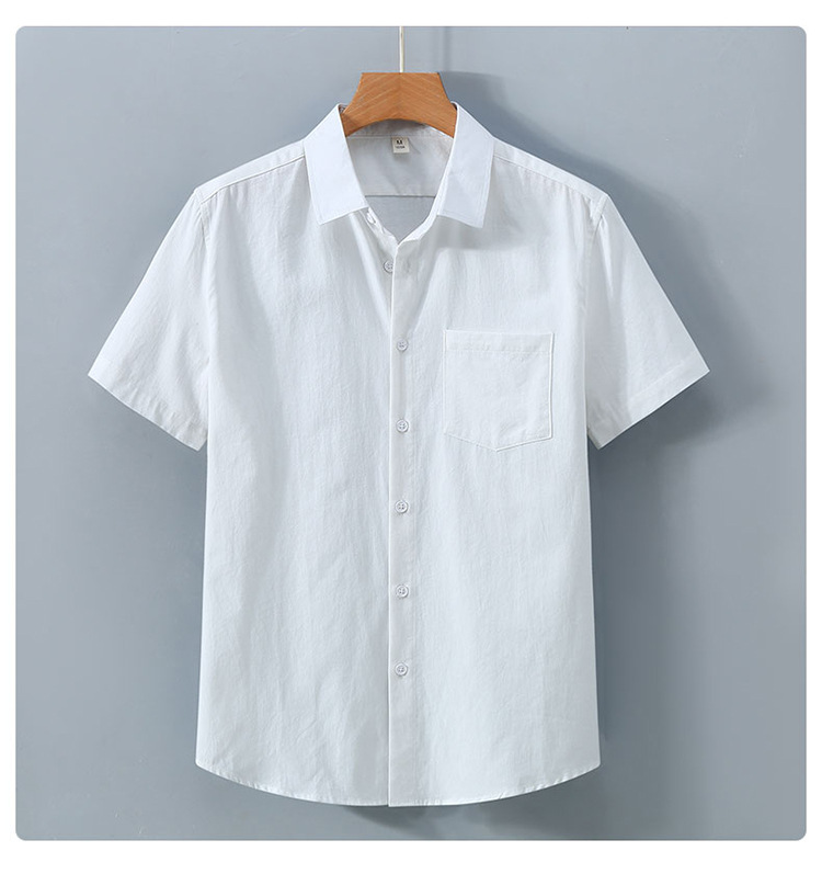 Herren Kurzarmhemd Baumwolle Freizeit Hemd Mit Revers Sommer_voghion.com