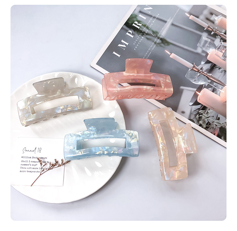 60g Weight Hair Claws Hair Accessories Type 1 Piece Quantity Acetic acid sheets Material Sweet Geometric Acetic Acid Sheets Plating Hair Claws 1 Piece