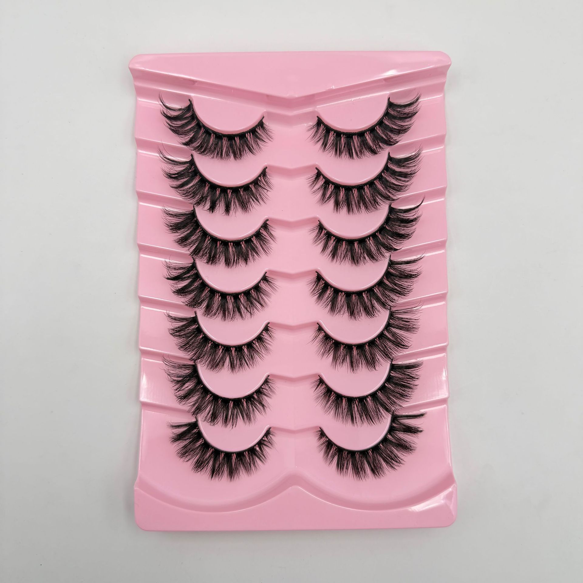 Explosiones transfronterizas de 7 pares de ojos de zorro, pestañas falsas, pestañas gruesas, pestañas de gato, pestañas falsas, pestañas alargadas, pestañas falsas