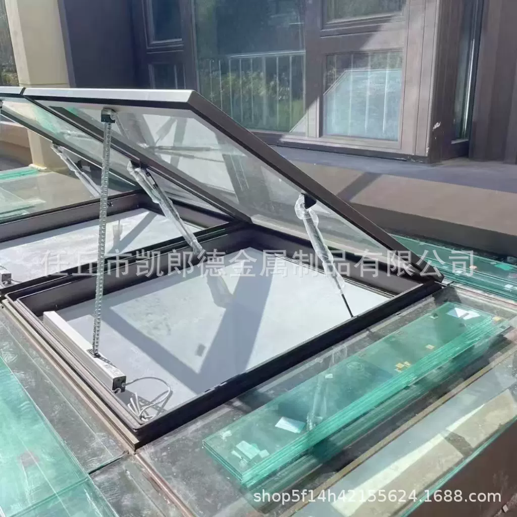 加厚铝合金智能电动天窗通风采光排烟雨感自动关窗遥控户外天井