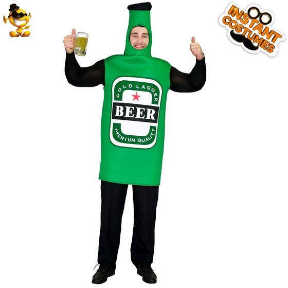 Adult Men's Oktoberfest Party Funny Beer Bottle Siamese Halloween Costume Spoof Cosplay Costume