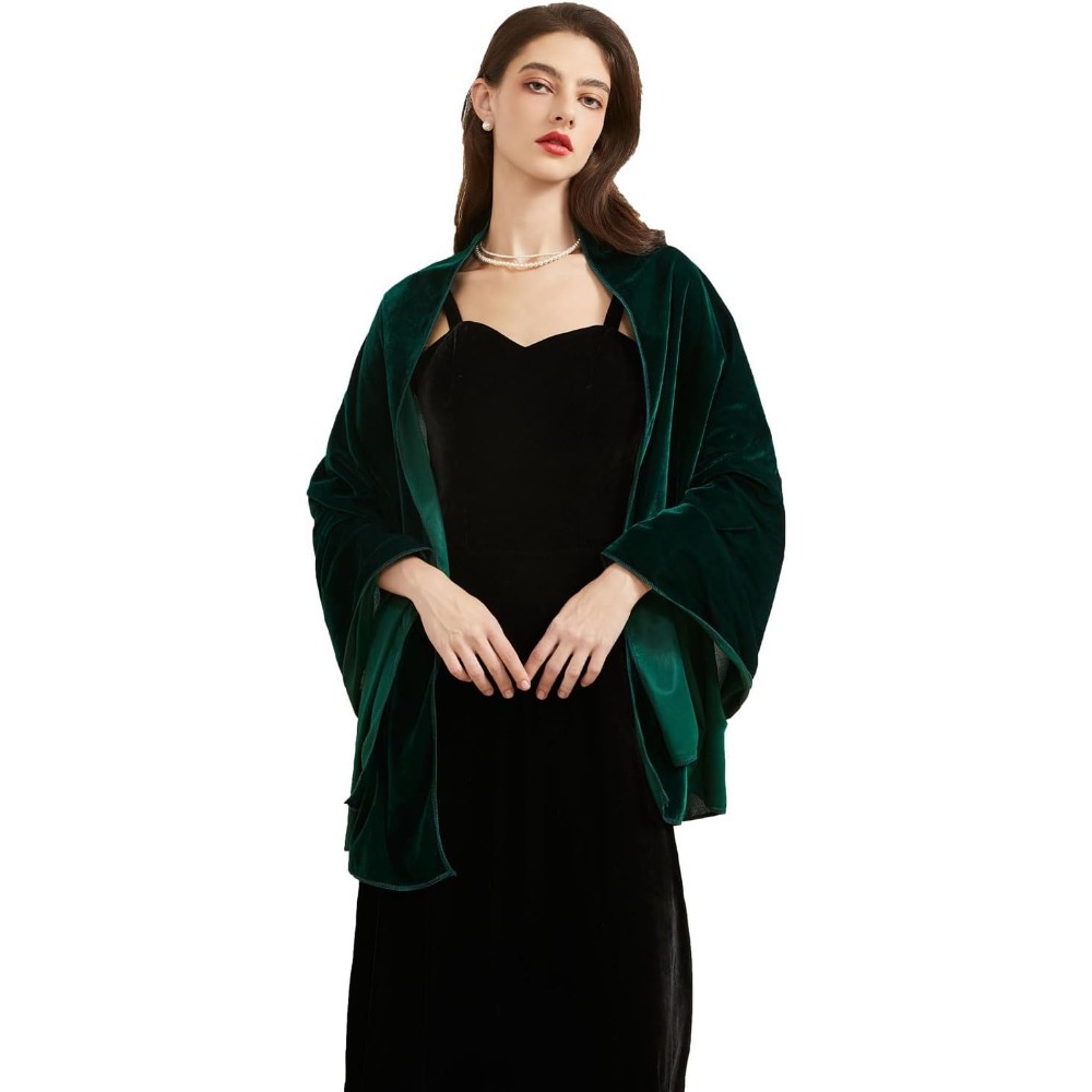 European and American Style Rectangular Velvet Shawl, Thickened Version for Women, Winter Warm Scarf, Neck Warmer, Bridal Shawl, Versatile