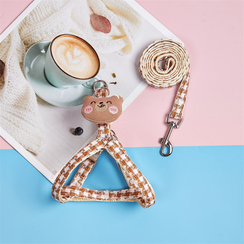 Transfronterizo nuevo oso marioneta correa de mascota traje de peluche ajustable anti-rotura correa de perro al por mayor