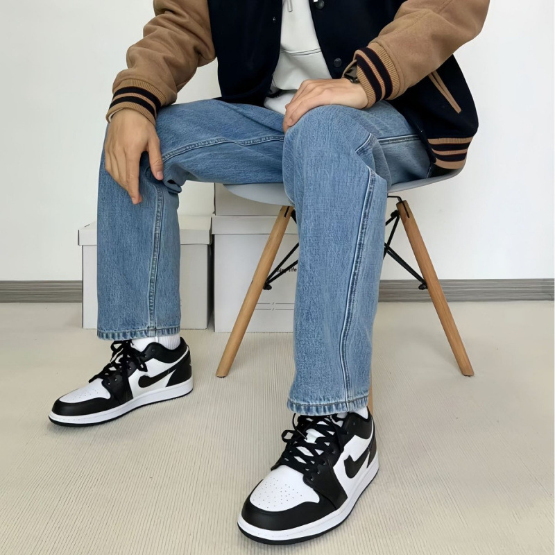 Putian Shoes Pure Original Aj1 Men's Shoes Black and White Panda Gold Hook Mocha Women's Shoes Sports Shoes Basketball Shoes Cross-Border Version