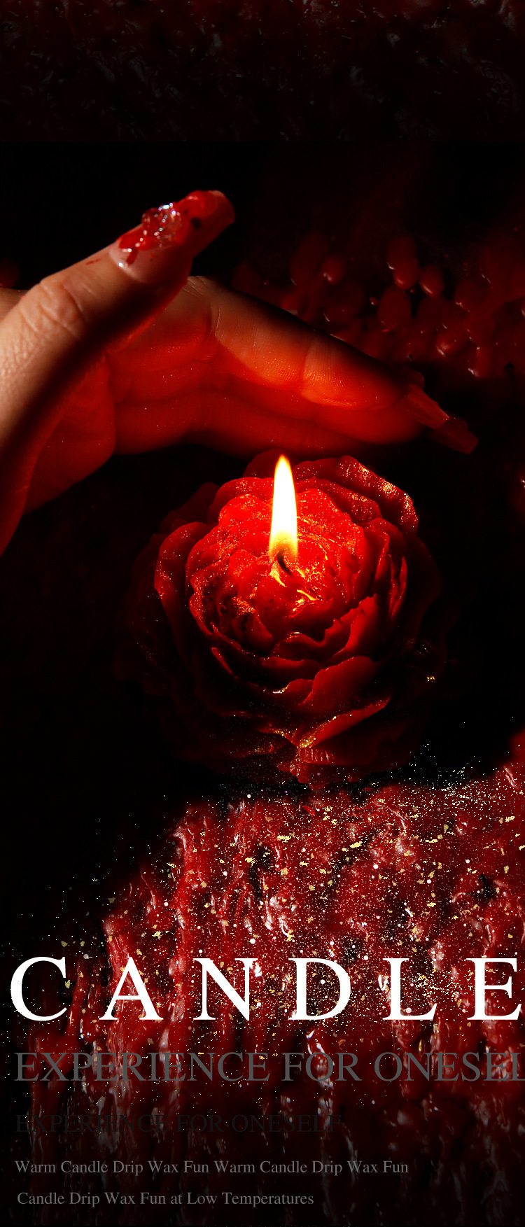 Low Temperature Aromatherapy Candle Red Soy Wax Peony Rose Scented — detail image 9