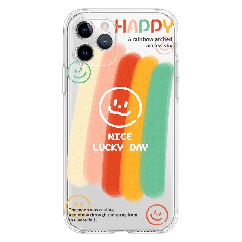 笑脸彩虹适用iPhone11苹果12pro max手机壳XR/xs创意/8plus潮|ms