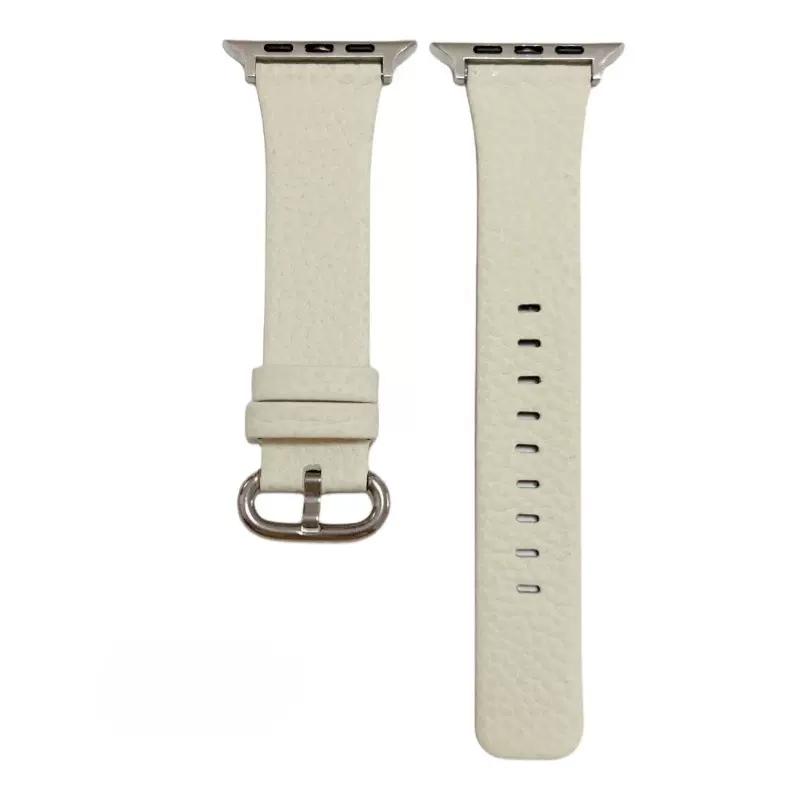 适用苹果applewatch表带荔枝纹真皮iwatch s10/9/SE智能手表表带