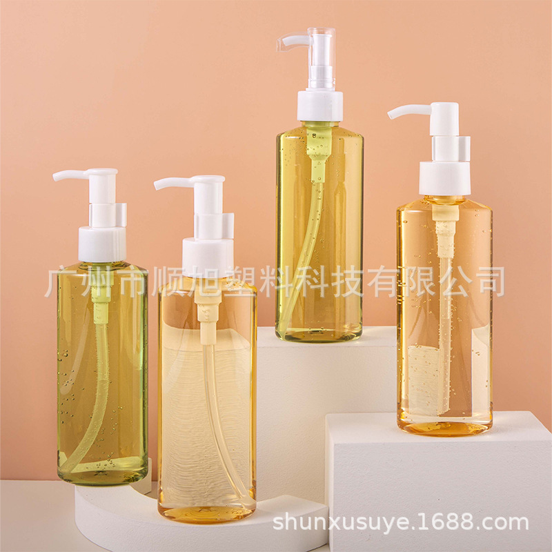 现货150ml透明圆肩卸妆油瓶子pet分装护肤品保湿品卸妆水瓶塑料瓶