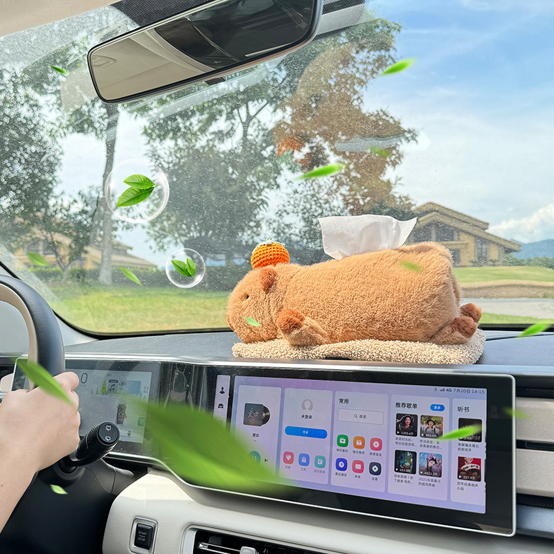 Car tissue box bamboo charcoal bag two-in-one car armrest box center…