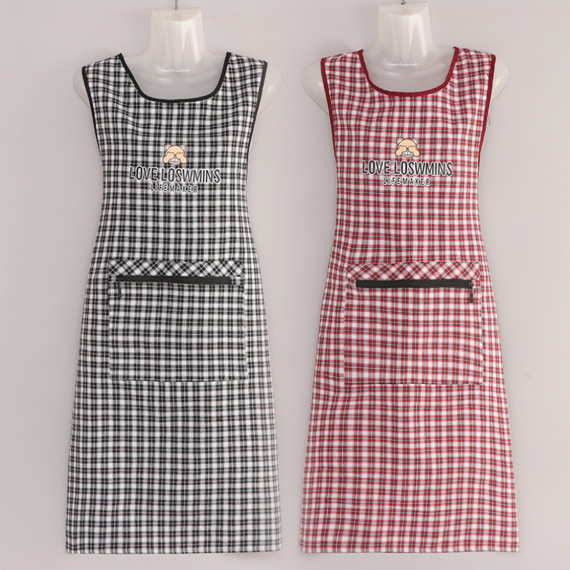 Extra-long cotton apron for kitchen chores, anti-stain and wear-resistant, suitable for adults working or doing chores, new style workwear