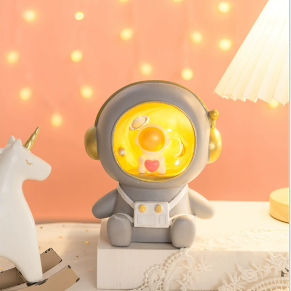 Astronaut night light (Nordic) piggy bank, LED bedroom lamp, cute birthday gift