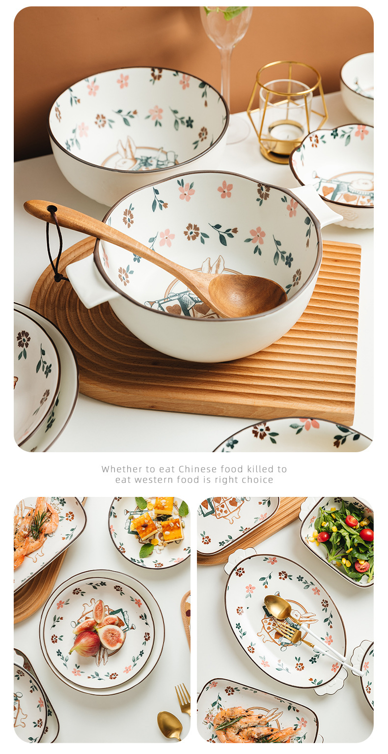 Zhibei details picture_6 [Earl Rabbit] Modern tableware Japanese dishware set household Nordic simple bowls and chopsticks