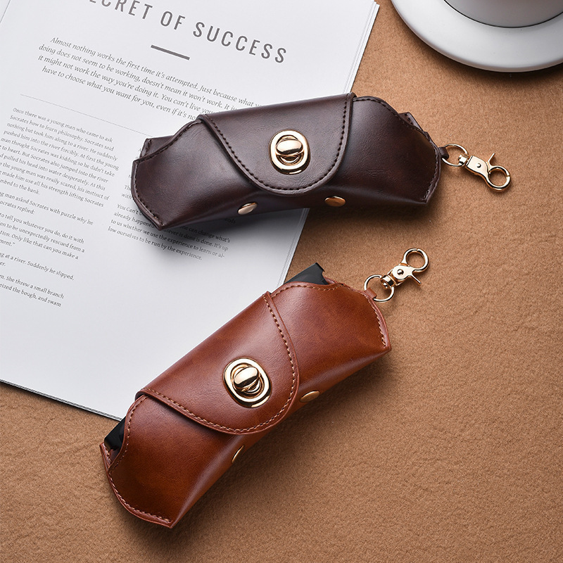 Hanging Neck Cowhide Fashion Glasses Case Summer Sunglasses Sunglasses Glasses Bag Snap Button American Retro Glasses Bag Gift Hanging Neck Cowhide Fashion Glasses Case Summer Sunglasses Sunglasses Glasses Bag Snap Button American Retro Glasses Bag Gift