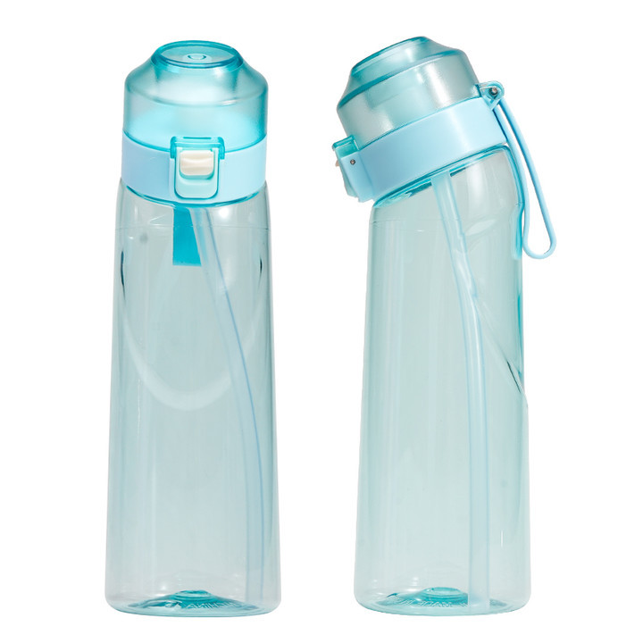 Taza de fragancia caliente Taza de agua divertida Sin logotipo Pajita resistente a altas temperaturas Botella de agua con aroma de anillo de fragancia verde con sabor