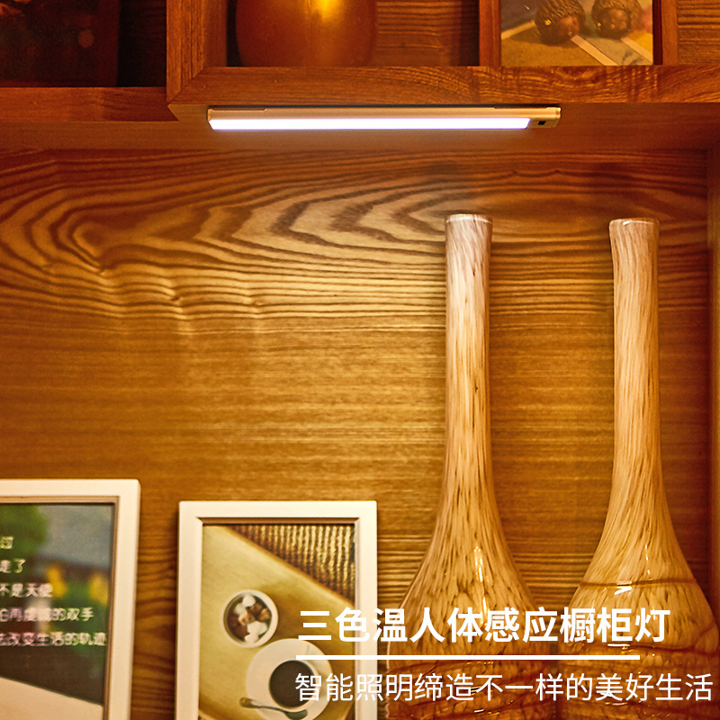 手扫感应智能灯 USB充电免布线感应灯条无极调光小夜灯橱柜衣柜灯