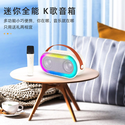 Home P6 portable Bluetooth speaker mobile phone microphone set children's home ktv portable karaoke audio