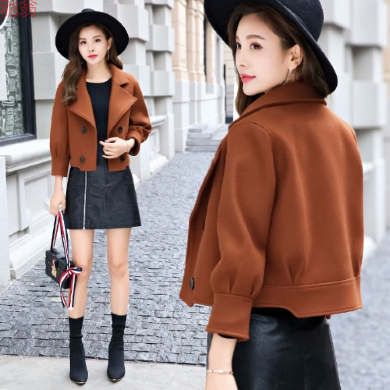 Y9Z2022 Short Woolen Jacket Women's Autumn and Winter New Korean Style Small Slim-fit Women's Top All-match Clip