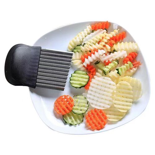 Stainless steel wolf tooth potato wave blade household ripple slicer French fries knife potato slice magic tool