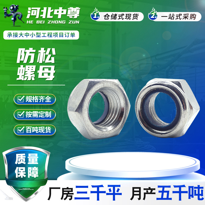 304不锈钢防松螺母六角尼龙锁紧螺母防滑自锁螺母螺丝帽M2|M6|M10