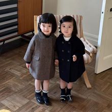 韩版童装女童外套2025秋冬季新款洋气时髦复古小女孩保暖毛呢大衣
