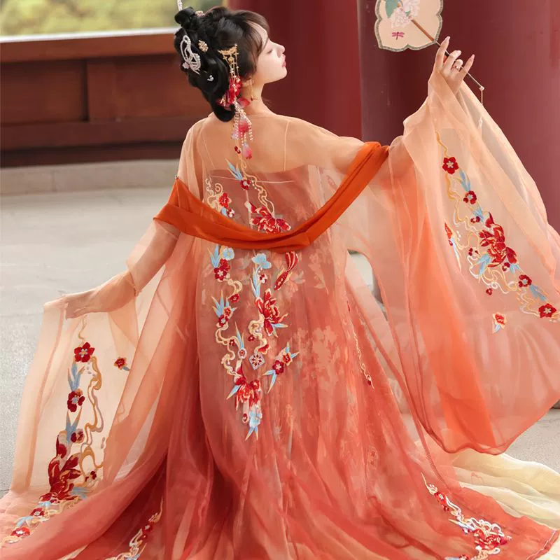 Новая танская тяжелая вышитая юбка для взрослых с грудями