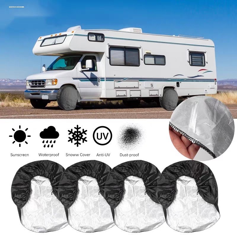 Cross-Border Hot Selling 190t Polyester Taffeta Tire Cover Car Spare Tire Cover Snow Tire Storage Bag Wheel Cover Protective Cover