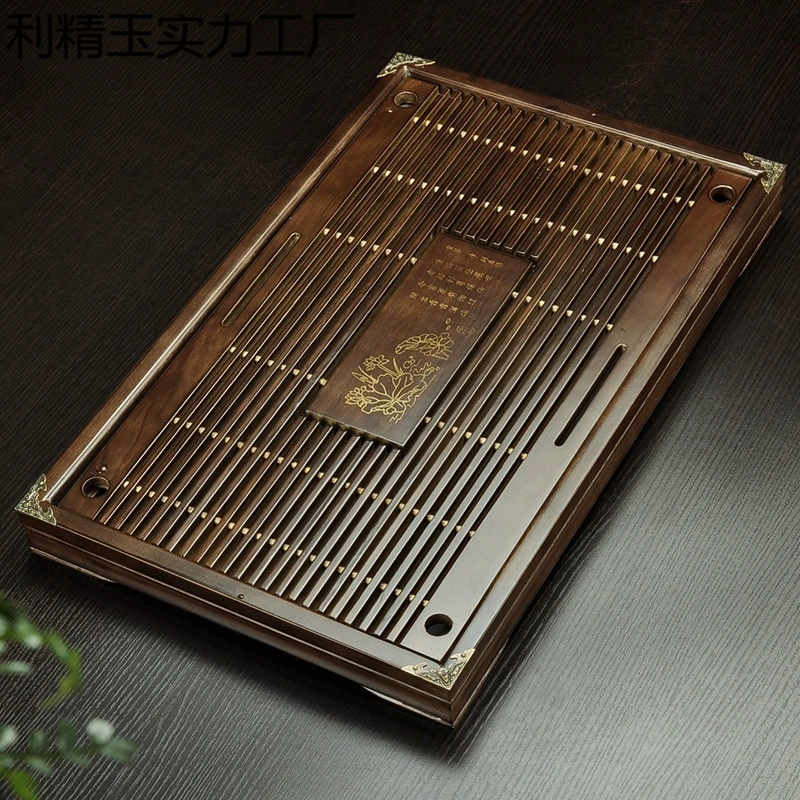 Новый поднос для чая из цельного дерева, чайный сервиз кунг-фу, поднос для дома, новинка 2024 года, чайный столик, хранение и дренаж воды, чайный поднос для хранения морской воды