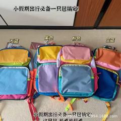 25新款羊驼户外旅行背包防水拼接包运动多巴胺色系容量学生双肩包