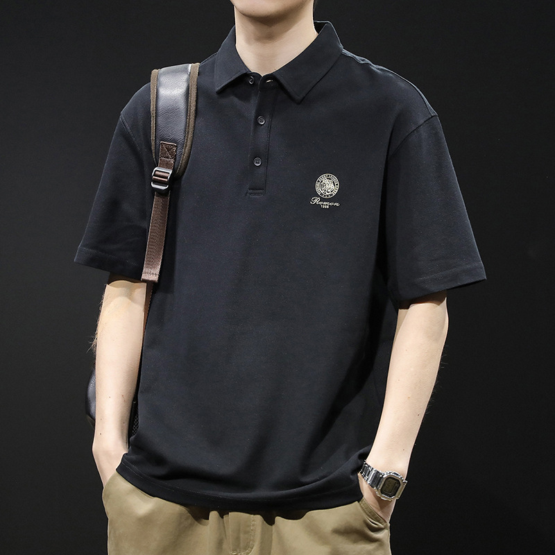 高端polo衫男短袖t恤男士夏季宽松大码潮牌2026新款男款体恤男装