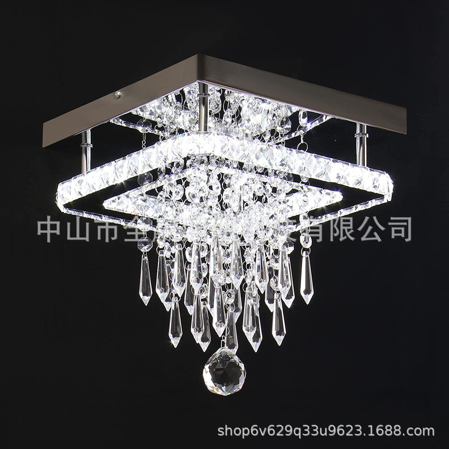 輕奢水晶吸頂燈現代走廊過道燈簡約創意圓形陽台門廳燈飾跨境燈具