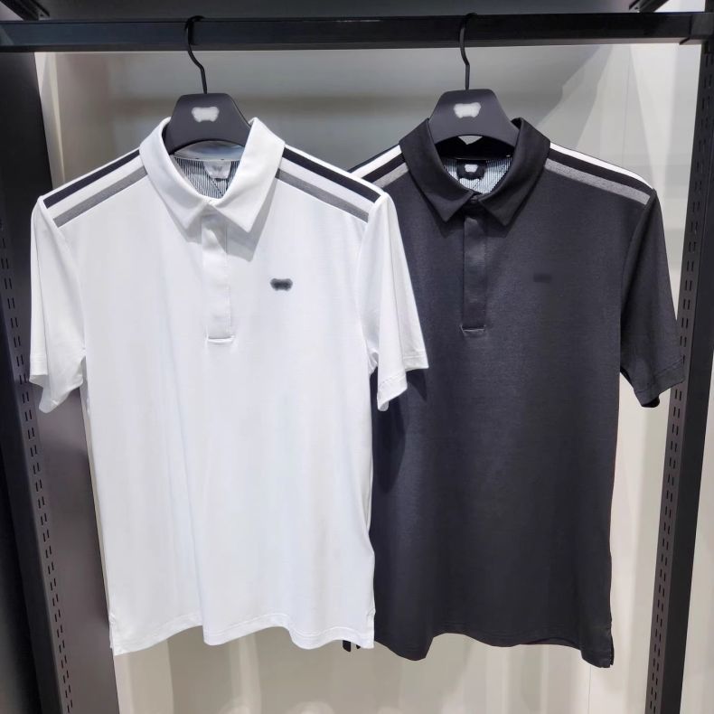 Korean Golf Summer Men's 24 New Quick-Drying Sports Lapel Half-Breasted Thin Short-Sleeved Top Trendy