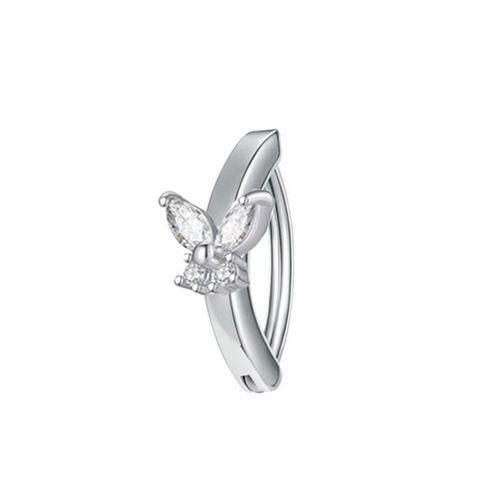 New Fashionable Hot Selling New Style Belly Button Piercing Stainless Steel Zircon Butterfly Men's Belly Ring Piercing Jewelry 
