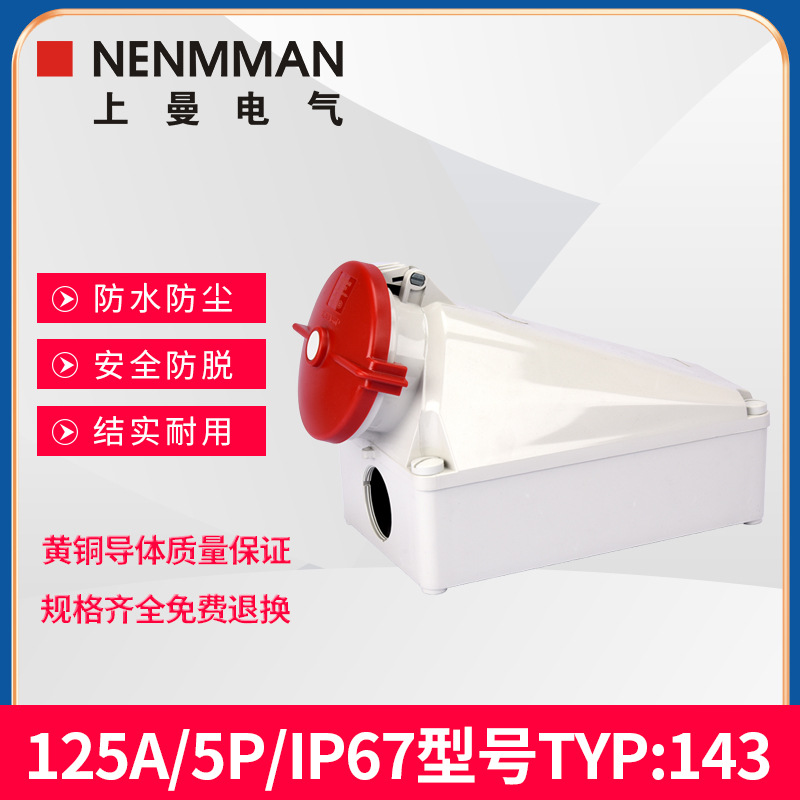 上曼电气NENMMAN型号TYP:143欧标工业防水明装插座125A 5孔IP67