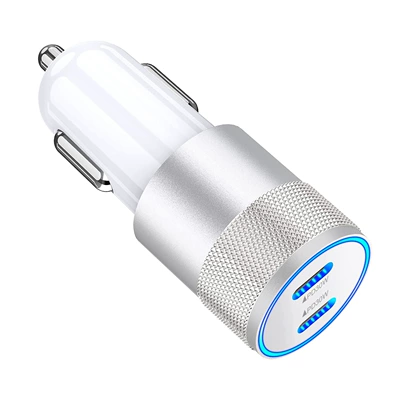 Dual PD60W car charger silver white dual 30W non-shunt Apple fast charger TYPE-C car charger cigarette lighter (Mobil şarj cihazları) - double-pd-30w-total-60w-silver