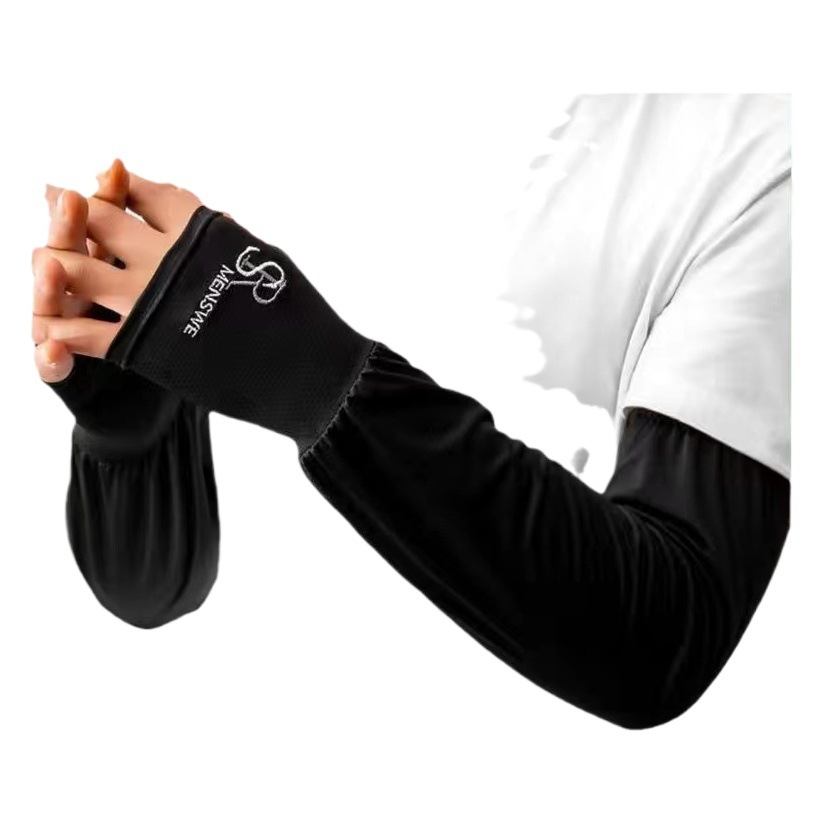 Summer sunscreen sleeves ice sleeves men's sunscreen arms outdoor riding fishing men's breathable increased ice silk sleeves wholesale