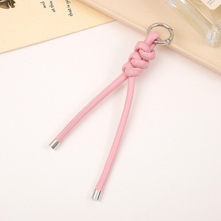 New Pu Leather Rope Keychain Pendant Ins Fashion Versatile Bag Chain Pendant Accessories DIY Handwoven