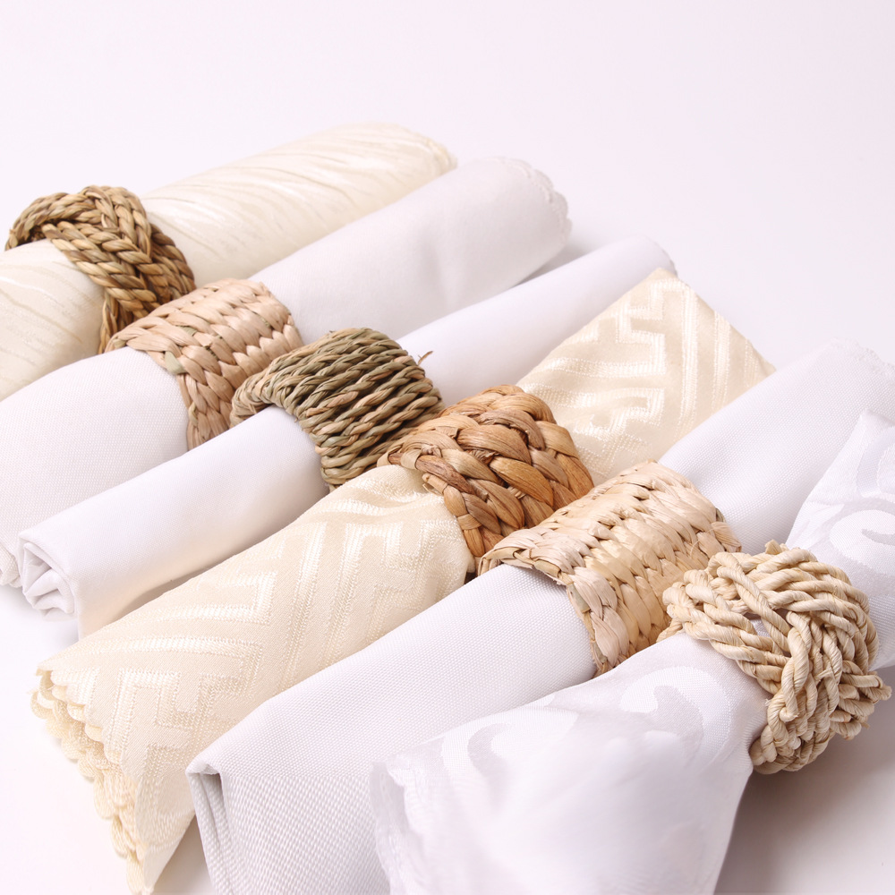 25g Weight Napkin ring Kitchen and drinking utensils 1 Set of 6 Quantity Indoor, Daily Occasion Hemp Rope Material Solid Color Pattern Casual Style Casual Solid Color Hemp Rope Napkin Ring 1 Set Of 6 13