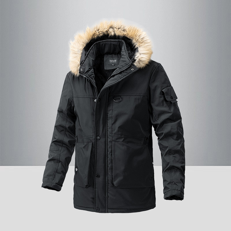 Amazon invierno nueva ropa de algodón impermeable con capuz desmontable hombre chaqueta de algodón gruesa hombre