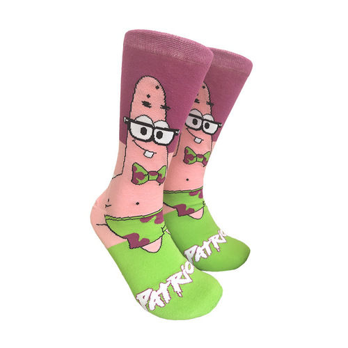 Amazon's new cross-border supply cartoon ins trendy socks SpongeBob pie big stars movies men and women's middle tube